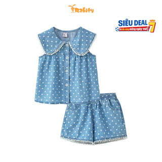 Bộ ngắn tay jean bé gái Rabity 959.002