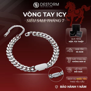 Vòng tay nam/nữ Destorm Icy, Vòng tay đôi - Khắc tên thời trang Unisex Thép không gỉ, Có hộp quà tặng và túi đựng