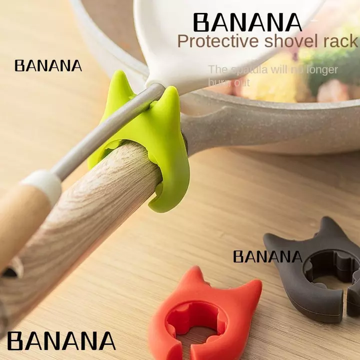 BANANA1 Kẹp Muỗng Bên Chảo, Tiện Ích Gia Đình Dụng Cụ Nấu Ăn Muỗng Giá Đỡ, Xẻng Chống bỏng Sáng Tạo Kẹp Cố Định Nhà Bếp Dụng Cụ Gia Đình