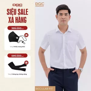 Áo Sơ Mi Nam Ngắn Tay DGC Dáng Suông, Dòng Công Sở, Chất Vải Thoáng Mát Thấm Hút Mồ Hôi - SASNBC73M
