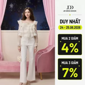 Quần Jean Ống Loe 2 Túi 3P04.2602. Quần Ống Loe Nữ Cạp Cao Tôn Dáng, Quần Suông Loe Công Sở Thanh Lịch Tôn Dáng By JM