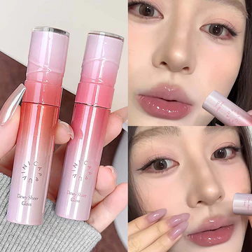 Xám Đào Hồng Son Bóng Dưỡng Ẩm Bóng Lỏng Son Môi Nước Ánh Sáng Gương Thủy Tinh Môi Glaze Làm Đẹp Lâu Dài Môi Trang Điểm