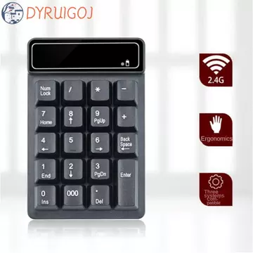 Bàn phím nhỏ Bluetooth máy tính DYRUIDOJ, 19 phím Bàn phím số không dây 2.4G chống nước, Bàn phím có dây Cảm giác cơ học di động Bàn phím số USB Mini Đồ dùng kế toán