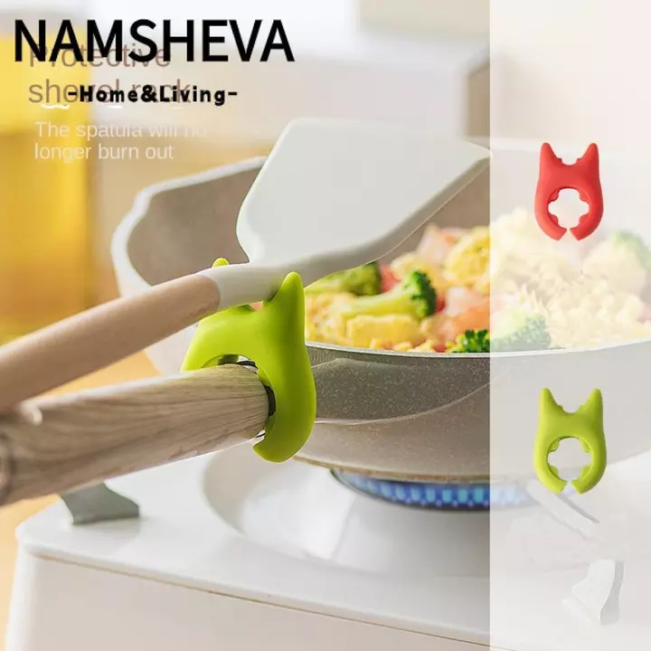 NAMSHEVA Pan Side Scoop Kẹp, Chống bỏng Tiện ích gia đình Giá đỡ thìa Muỗng, Dụng cụ nấu ăn chịu nhiệt tiện lợi Xẻng cố định Kẹp dụng cụ gia dụng nhà bếp