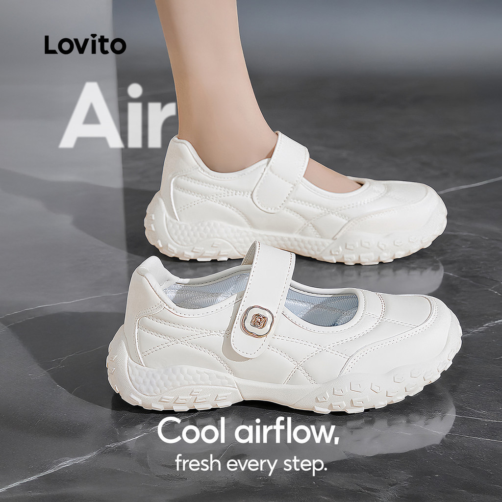 Lovito Giày Thể Thao Thường Ngày Phong Cách Hàn Quốc Dành Cho Nữ Thích Hợp Cho Hoạt Động Ngoài Trời LFAS7029