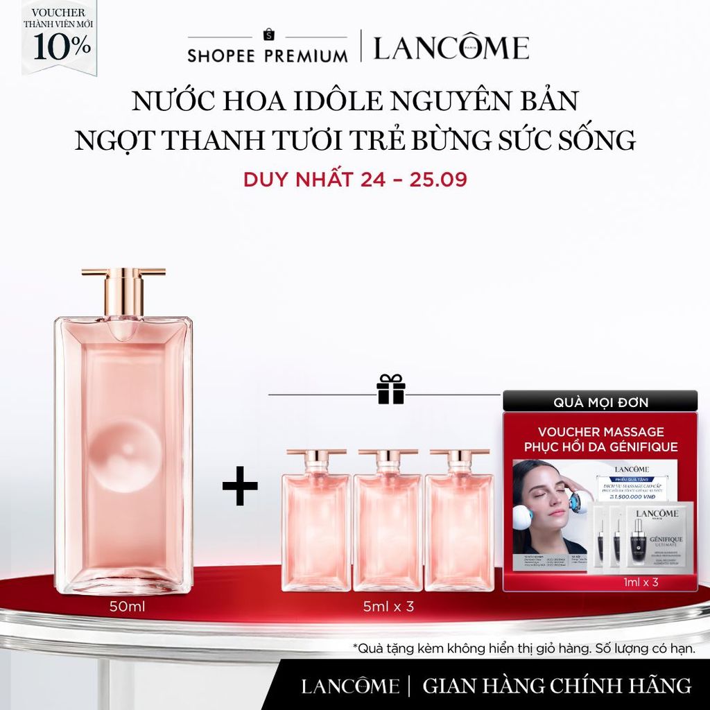 Nước Hoa Lancome Idôle Nguyên Bản 50ml Ngọt Thanh Tươi Trẻ, Bừng Sức Sống