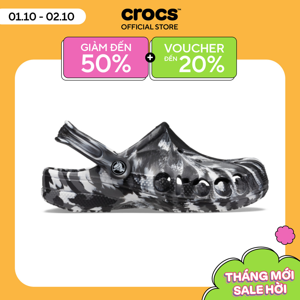 [ĐỘC QUYỀN ONLINE] Giày Clog Unisex Crocs Baya Marbled - Black/White - 206935-066