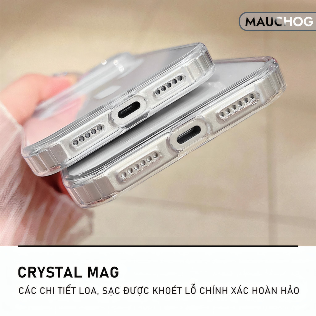 Ốp Lưng Trong Suốt Chống Sốc Hỗ Trợ Sạc Không Dây Cho Điện Thoại iPhone 17 Pro Max 16 15 14 13