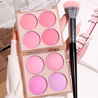 Phấn má hồng mờ 4 màu - Sắc thái xanh đào hồng để trang điểm mềm mại Hàn Quốc bão hòa