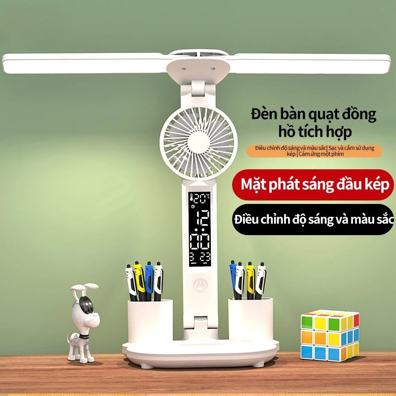 Đèn Học Để Bàn Chống Cận Cao Cấp Với 3 đèn，Đèn LED Để Bàn Đa Năng, đèn học，đèn học chống cận
