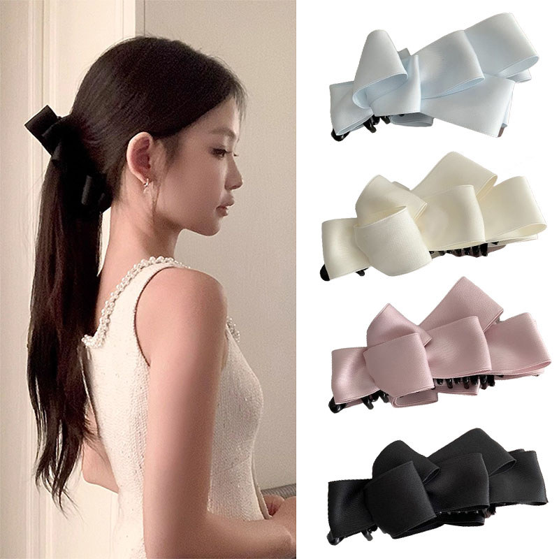 Kẹp Chuối Nơ Cho Tóc Duỗi Ngựa Cao, Phù Hợp Thời Trang