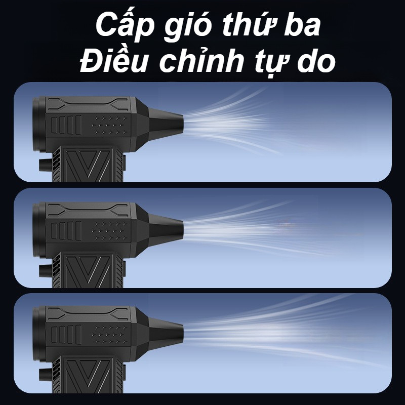 Máy thổi khí MỚI có vòi phun phụ,Quạt phản lực Turbo,Có Đèn Pin,cổng sạc Type-c Máy thổi bụi lực gió mạnh