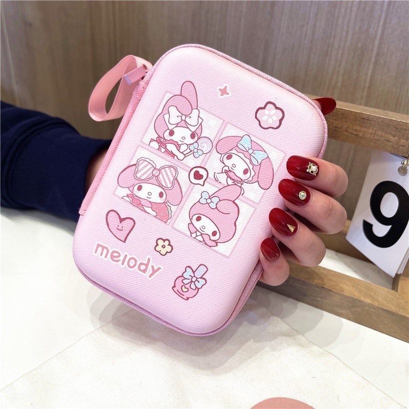 Dễ Thương Kirby Du Lịch Cáp Dữ Liệu Đa Năng Túi Bảo Quản Có Dây Buộc Túi Sạc Tiện Ích Tổ Chức Túi Móc Khóa Túi
