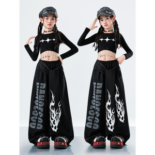 Trang phục khiêu vũ Jazz phong cách Hàn Quốc mới, Áo Crop Top Jazz dành cho trẻ em, Hợp thời trang cho bé gái, Trang phục biểu diễn khiêu vũ đường phố dành cho trẻ em