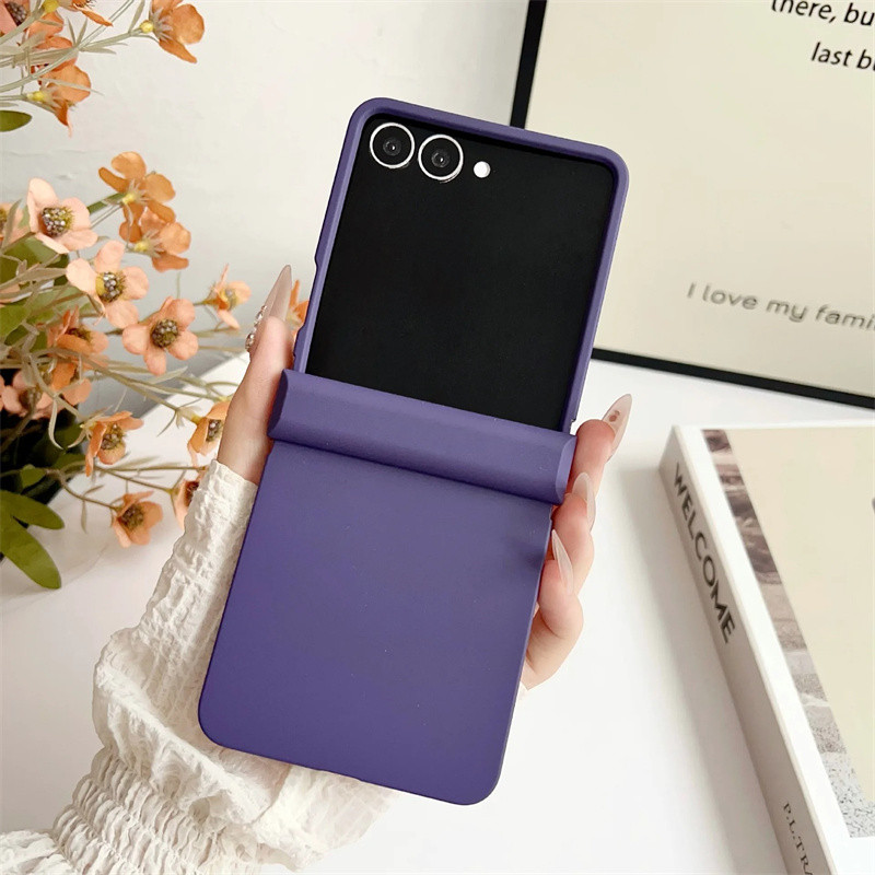 Ốp điện thoại mờ màu kẹo Dopamine cho Samsung Galaxy Z Flip 7 7FE 6 5 Flip 4 3 5G Bản lề bảo vệ mặt sau cứng