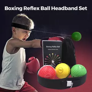 Boxing Reflex Ball Headband Speed Punch Ball Headband Set Mma Boxer Raising Reaction Force Hand Eye Training Set kouvn