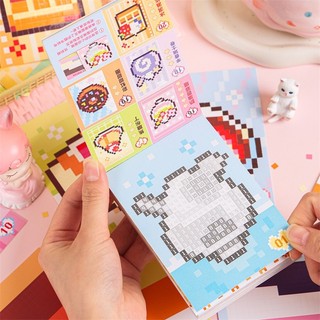 ENWEI 42 Chiếc [Dòng Trạm Cung Cấp Ngọt Ngào] Giấy Tổng Hợp Chủ Đề Món Tráng Miệng Hoạt Hình Nhãn Dán Hạt Phong Cách Pixel Cho Nhật Ký Sổ Lưu Niệm Người Lập Kế Hoạch Trang Trí Đồ Dùng Văn Phòng Phẩm Kawaii
