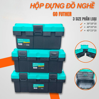 Hộp đựng dụng cụ 2 tầng đa năng Gofuther – Thùng đựng đồ nghề nhựa 14/17/19 inch chịu lực
