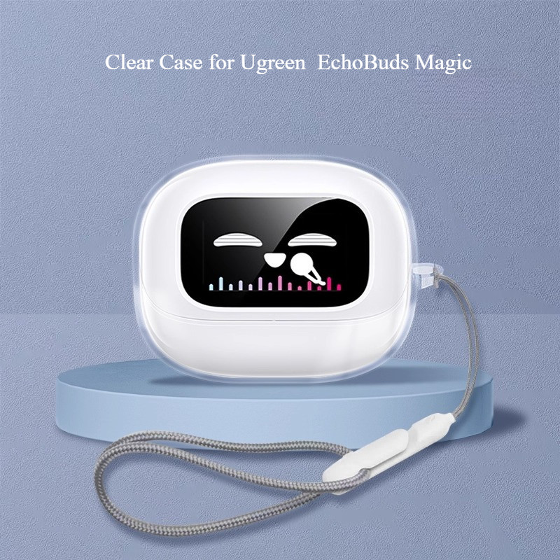 Dành Cho Ugreen EchoBuds Magic Tai Nghe Ốp Lưng TPU Trong Suốt Tai Nghe Bảo Vệ Vỏ Bảo Vệ Tai Nghe Chống Sốc Tay Mềm Có Nhẫn