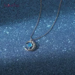AqToCna Tinh Tế Thời Trang Ngôi Sao Và Mặt Trăng Giấc Mơ Mặt Dây Chuyền Nelace Cho Nữ Cổ Dây Chuyền Tiệc Cưới Trang Sức Quà Tặng Cho Nữ AqToCna