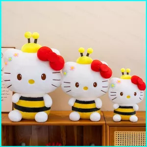 HK1 Sanrio Hello Kitty Plushie Spring Bee Fluffy Sang Trọng Búp Bê Bumblebee Dễ Thương Đồ Chơi Nhồi Bông Gối Mềm KH1