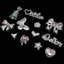 Set Charm Queen Chrome Bạc Đính Đá Pha Lê Hồng Bướm Nơ Guitar Trái Tim Cao Cấp Trang Trí Dép Y2K Luxury
