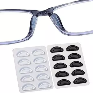VFZ 5 Cặp Kính Mắt Chống Trơn Trượt Miếng Lót Mũi Silicon Mềm Kính Dính Miếng Lót Mũi Cho Khung Nhựa Kính Mát (/ Trắng) OTE