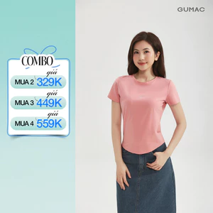 Áo Thun Ôm Nữ Gmorning - GUMAC Áo Phông Baby Tee Cổ Tròn Thun Cotton Trơn Basic Co Giãn Tôn Dáng YATD12002