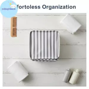Pufangbliss Có Thể Gập Lại Quần Áo Bẩn Hamper Vải Sọc Chống Thấm Nước Dung Tích Lớn Giỏ Chứa Đồ Cho Phòng Ngủ Phòng Tắm Phòng Giặt VN