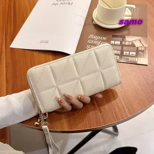 Ví dài SAMO, có dây đeo cổ tay Hộp đựng thẻ Ví đựng tiền xu, Túi ly hợp dây kéo bằng da PU dành cho nữ
