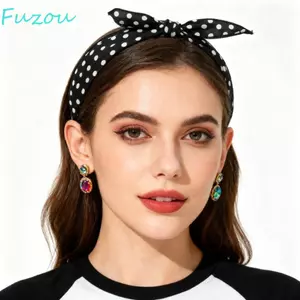 Khăn quàng cổ hình tam giác chấm bi FUJIZOU, Khăn choàng Polyester màu trơn, Dây buộc tóc cổ tay mỏng đa năng sang trọng Câu lạc bộ dây buộc tóc Foulard