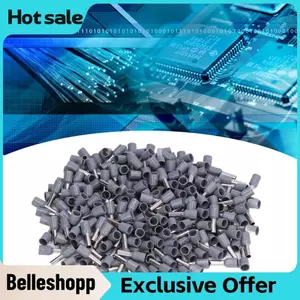Belleshopp Belleshopp Eujgoov 1000 Chiếc 12 AWG Bộ đầu gia cố cách điện Đầu nối dây đồng Đầu nối dây pin điện (E4009)