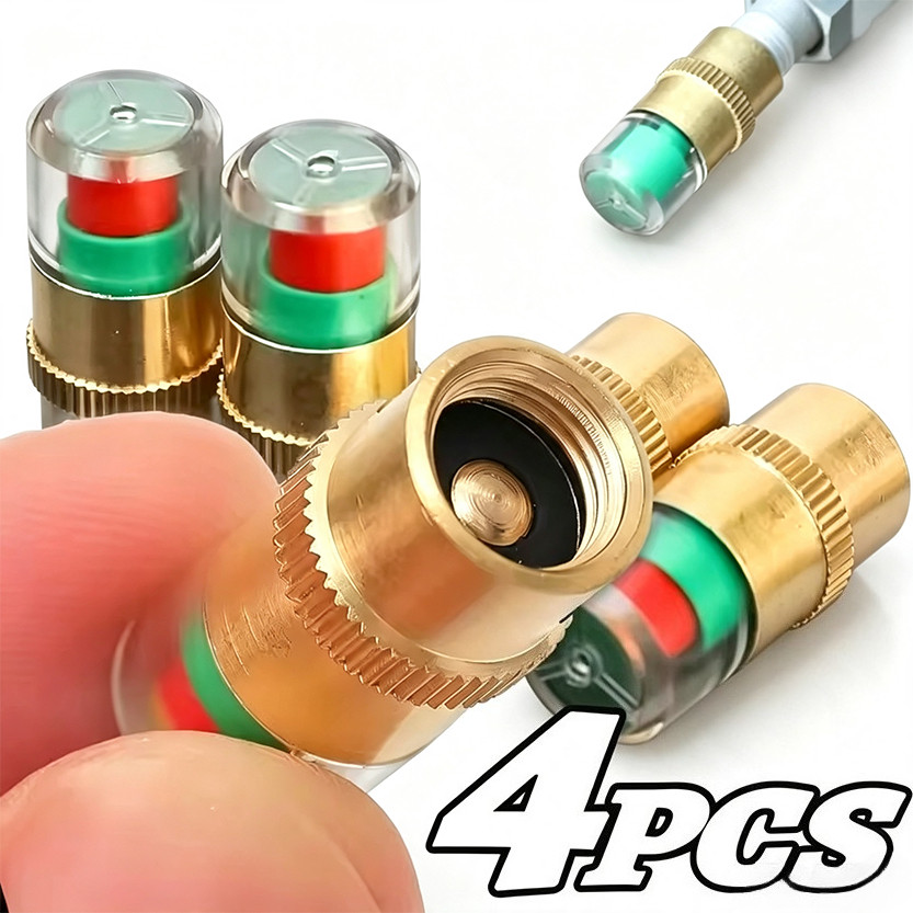 1 / 4 Cái Nắp van giám sát áp suất bánh xe đa năng / Đèn báo áp suất lốp xe máy