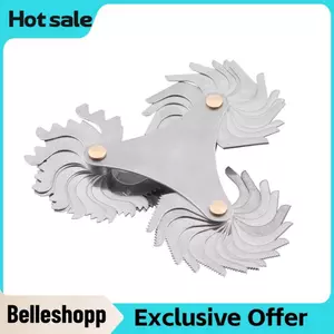 Belleshopp Dụng cụ đo ren 60 và 55 độ Thép không gỉ có độ cứng mạnh Công cụ trục vít(1)