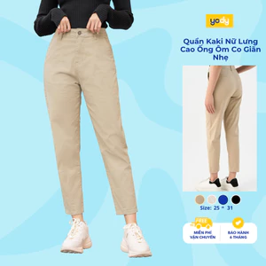 Quần kaki nữ YODY quần baggy lưng cao co giãn 4 chiều mềm mịn TRA - QJN3072