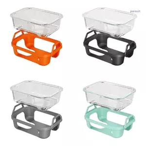 SUIT Borosilicate Kính Lò Nướng Không Khí Khay Có Tay Silicon Lò Vi Sóng An Toàn An Toàn Không Trượt Tay Cầm Đĩa Đa Năng Fo