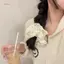 PNPIA- 1PC Quá Khổ Cotton Ren Pháp Tóc Scrunchie Tóc Cho Nữ Co Giãn Đuôi Ngựa Hai Lớp Phụ Kiện Tóc Nữ