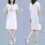 Mùa hè 2026 Plus size Áo thun dáng rộng Đầm béo mm dành cho học sinh Over-the-Knee Bao phủ thịt mỏng hơn trông giản dị Váy cỡ lớn phù hợp cho nữ