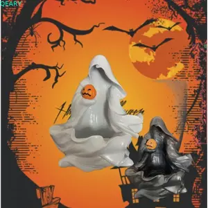 Điêu khắc ma thiền QEARY, Tượng ma Halloween dễ thương DIY, Phim hoạt hình sáng tạo với nến nhựa bí ngô Trang trí tiệc