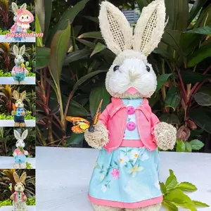 PWSEND Thỏ Ống Hút Nhân Vật, DIY Cao-25cm Ống Hút Thỏ, Món Quà Dễ Thương Đạo Cụ Chụp Ảnh Handmade Vườn Tượng Ban Công Sân Vườn