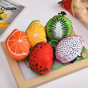 KUZHEN Trái Cây Đáng Yêu Có Thể Gập Lại Túi Mua Sắm Dung Tích Lớn Siêu Thị Gấp Túi Tote Túi Bảo Quản Có Thể Tái Sử Dụng Túi Thân Thiện Với Môi Trường HOT