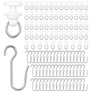 Hộp đựng rèm trần hàng đầu có móc treo S 100 bộ phần cứng rèm với 50 hộp nhựa và 50 hộp treo kim loại