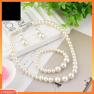 Một thế giới| 1 Bộ Trang Sức Cưới Bộ Tinh Tế Kẻ Sọc Nghệ Thuật Giả Ngọc Trai Vòng Cổ Bông Tai Vòng Tay Cho Tiệc