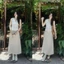 Chân váy LINEN THÔ dáng dài 88cm có lót trong (ẢNH OLDSCHOOL) Hàng đẹp - - Hieuvy Botique