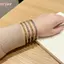 HFSHY Vòng tay đính cườm bằng thép không gỉ không gây dị ứng Trang sức bạc vàng ổn định cho nữ Phụ kiện dự tiệc VN
