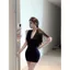 Váy treo dệt kim cổ chữ V thuần khiết mùa hè Váy bó sát eo eo eo eo eo eo eo eo eo khoe cơ thể gợi cảm Cô gái nóng bỏng không tay V