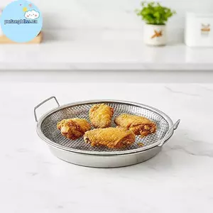 Pufangbliss Dụng cụ lọc dầu bằng thép không gỉ có thể tái sử dụng Khay lọc tròn cao cấp cấp thực phẩm cho nhà hàng Nhà bếp Tách mỡ VN