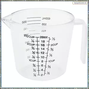Dụng cụ làm bánh Cốc đo lường bằng nhựa hai mặt có cốc đo tốt nghiệp Xi lanh đo 600Ml