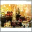 Đèn LED sáng lên Mini Village House Cảnh trang trí Giáng sinhResin Xmas Trang trí A