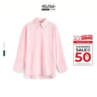 Áo Sơ Mi Nữ Tay Dài Vải Trơn Form Loose - Routine 10S25SHLW003